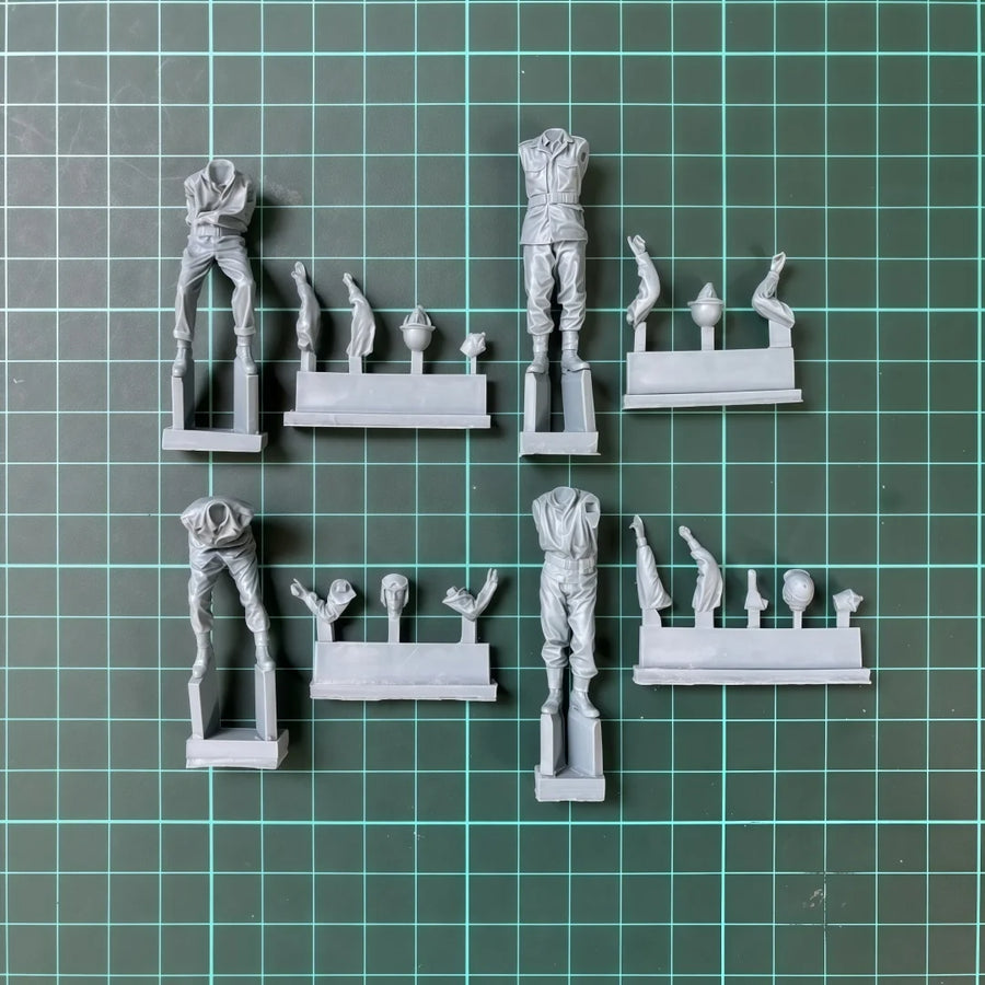 1/35 Resin Unpainted Model Kit, Military Theme, US Tank Crew (4 People, No Tank) Unassembled and Unpainted GK