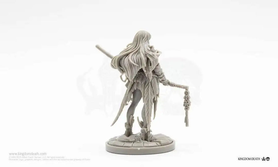 Fantasy Female Warrior with Ornate Rifle and Chain Weapon 75mm Resin Figure Kit - resin model view 4