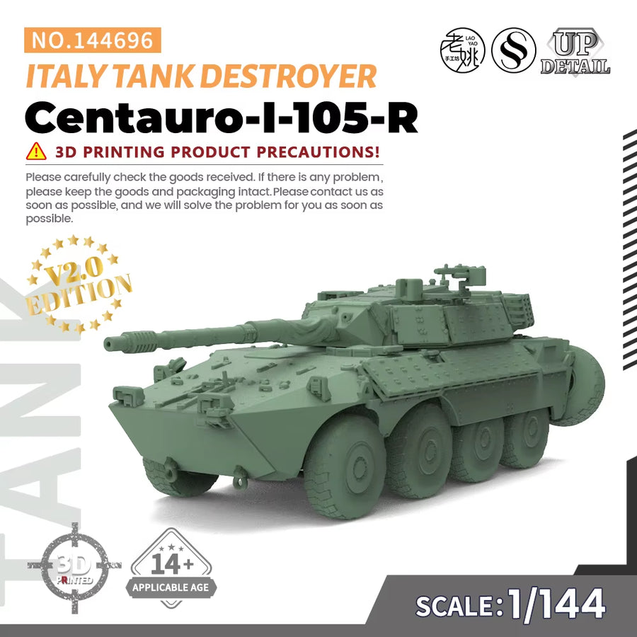Italy Centauro-I-105-R Tank Destroyer 1/144 1/200 1/350 1/700  SS696 Military Model Kit Miniature Static War Games