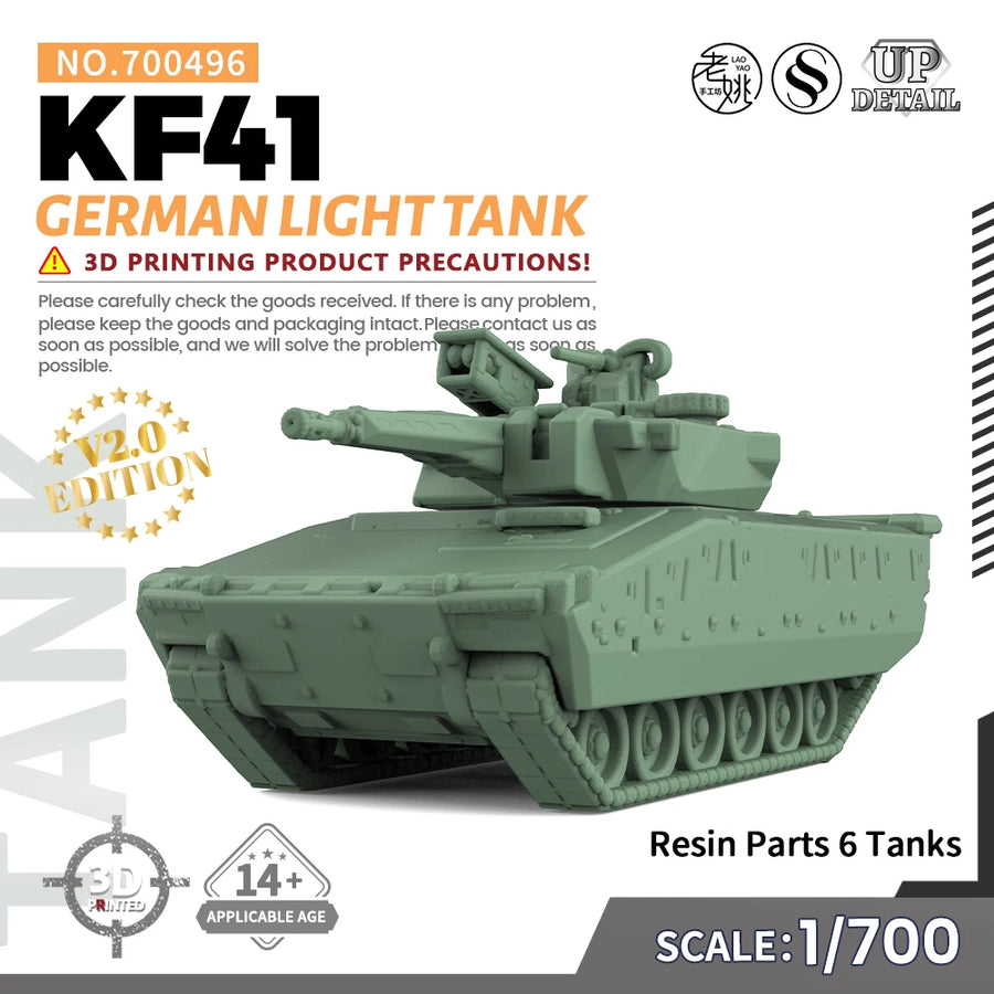 Military Model Kit German KF41 Light Tank Miniature Static War Games 1/144 1/200 1/700 1/350