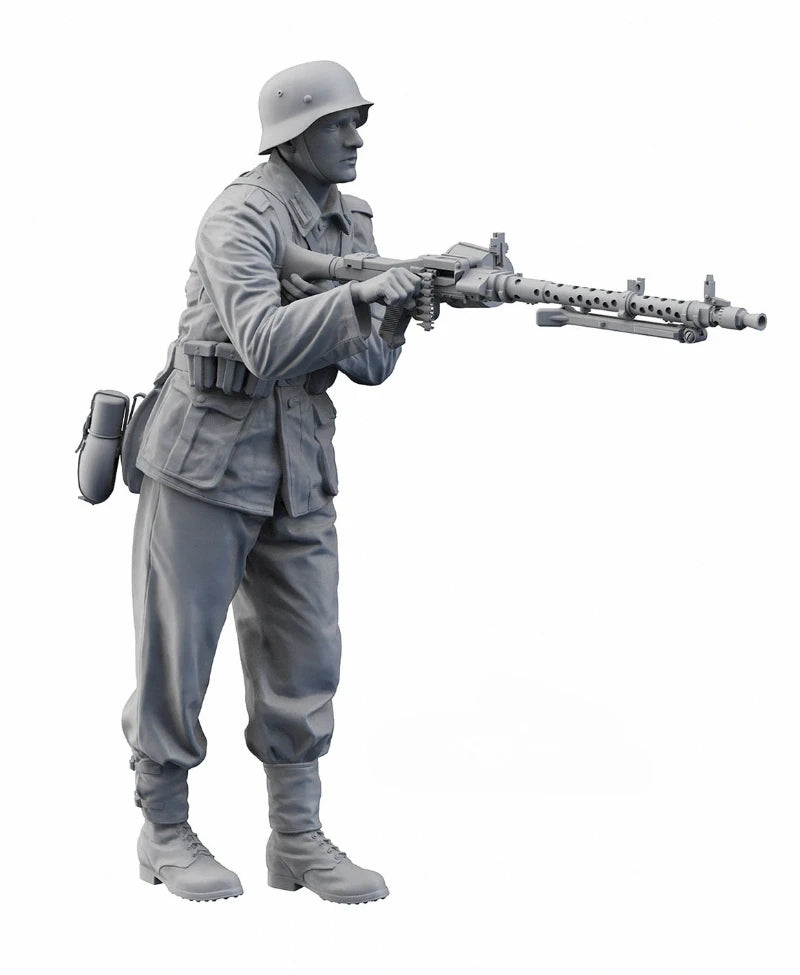 1/16 Scale Die-Cast Resin Figure Model Kit German Half Track Gunner Unassembled and Unpainted