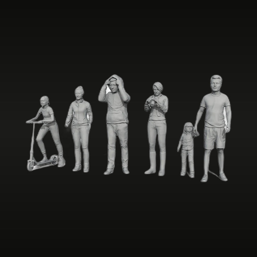 HO Scale Modern Children Characters Resin Figure Kit 1/87 - unpainted resin model kit