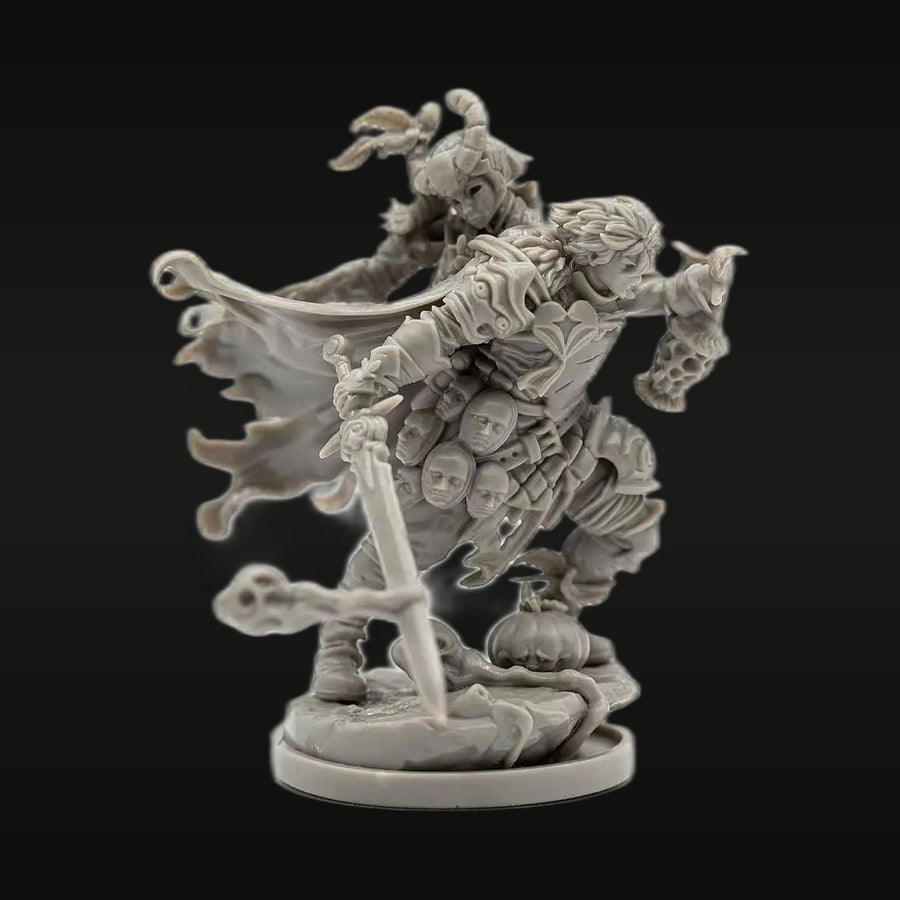 Fantasy Dark Warrior Single Figure with Soul-Trapped Armor 75mm Resin Kit - unpainted resin model kit