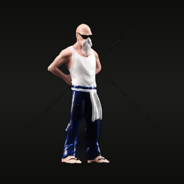 Modern Martial Arts Master with Sunglasses 1/64 Resin Figure Kit
