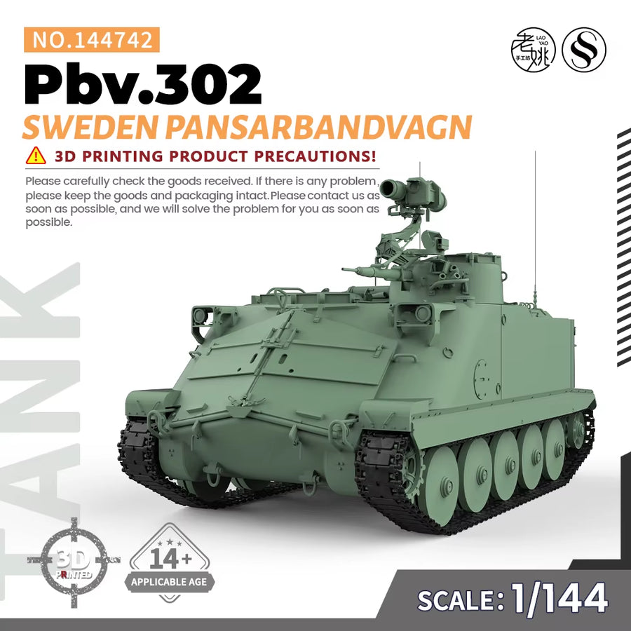1/144 1/200 1/350 1/700  SS742 Military Model Kit Sweden Pansarbandvagn Pbv.302 Miniature Static War Games