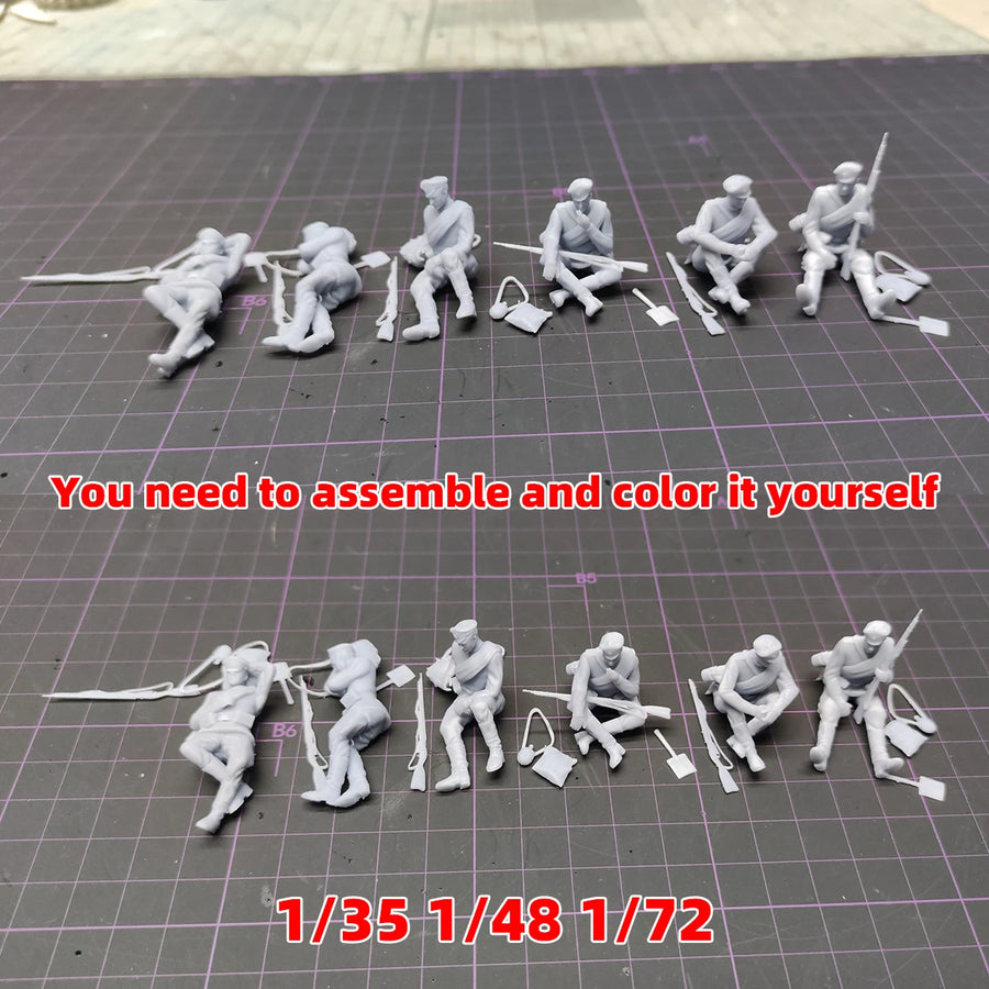 WWII Soviet Soldiers Rest Diorama Set 1/72 Resin Kit - resin model view 4