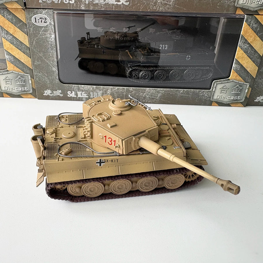 1/72 German Tiger Type Tank Model North Afric Alloy Finished Product Simulation Model for Children Adults Toy Collection Display