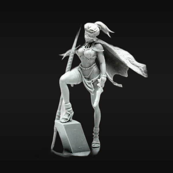 Fantasy Female Warrior Bust with Spear 75mm Resin Kit