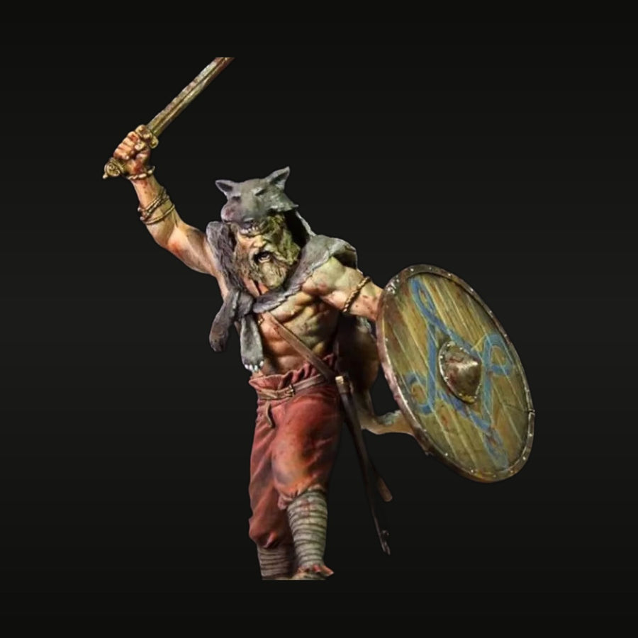 Fantasy Orc Warrior with Axe and Shield 1/24 Resin Bust - unpainted resin model kit