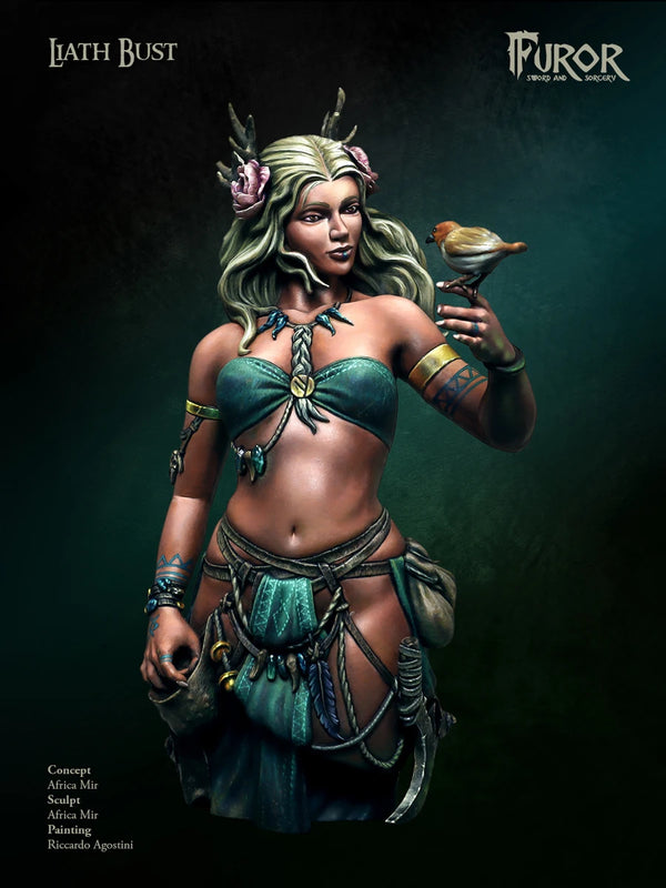 Fantasy Female Elf Sorceress Liath 1/10 Resin Bust Kit