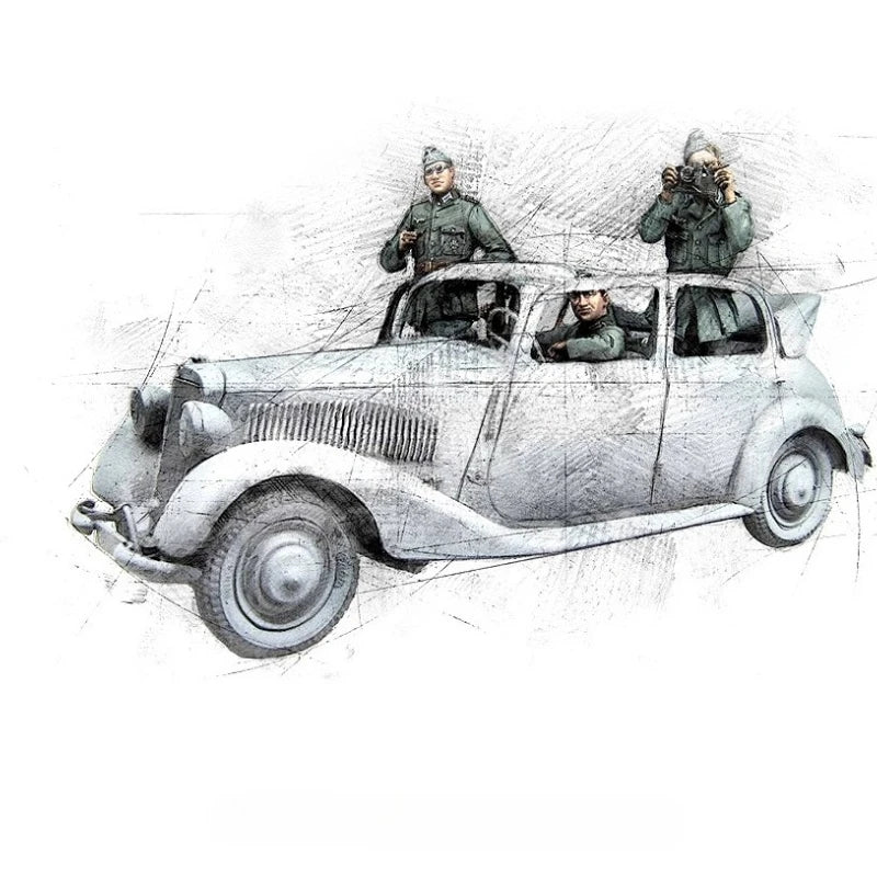WWII German Command Staff Car Diorama Set 1/35 Resin Kit - resin model view 2
