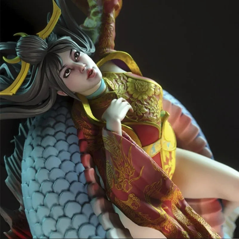 Fantasy Figure with Dragon Companion 1/24 Resin Figure Kit - resin model view 5