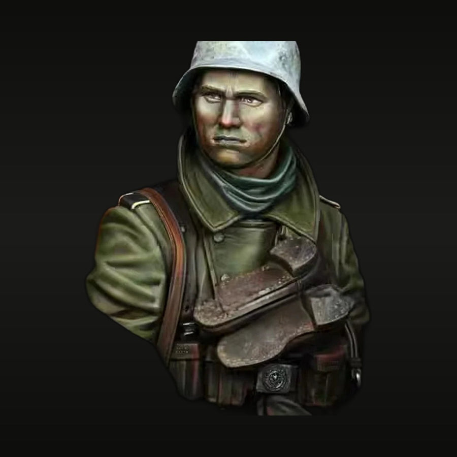 WWII Soviet Infantry Soldier with SSh-40 Helmet 1/10 Resin Bust - unpainted resin model kit