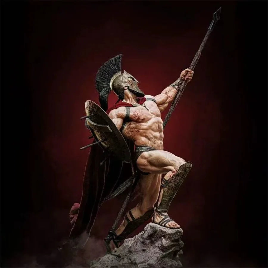 Ancient Greek Spartan King Bust with Shield 1/24 Resin Kit - resin model view 5