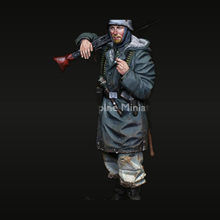 WWII German MG42 Gunner in Overcoat 1/16 Resin Figure Kit - unpainted resin model kit