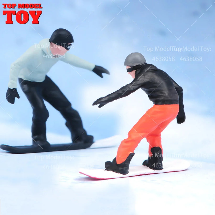 Snowboarder Male Resin Miniature Figure 1/64 Scale Model Kit - resin model view 2