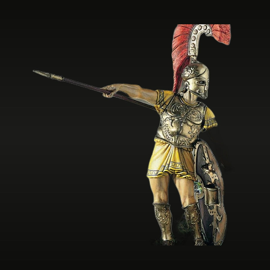 Ancient Greek Hero Achilles in Corinthian Helmet with Spear 90mm Resin Figure Kit - unpainted resin model kit