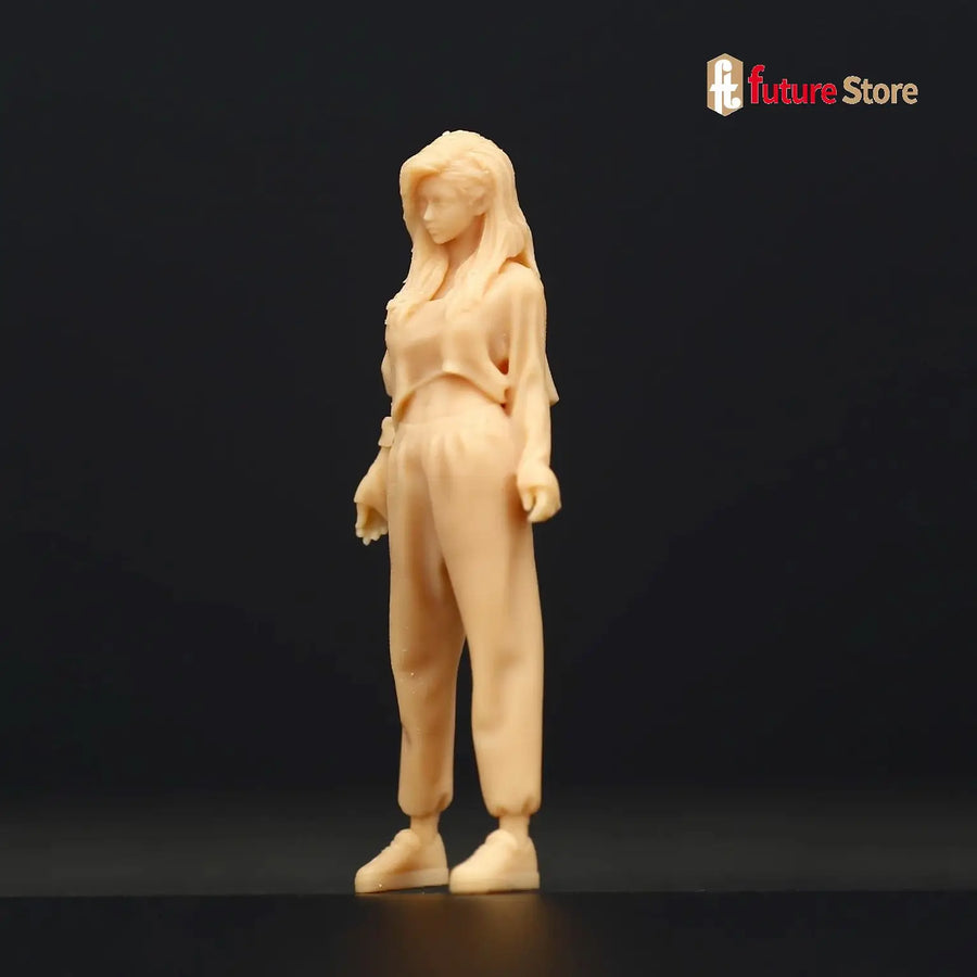 Modern Female Civilian Figures Set of 3 in Casual Dress 1/87 Resin Kit - resin model view 4