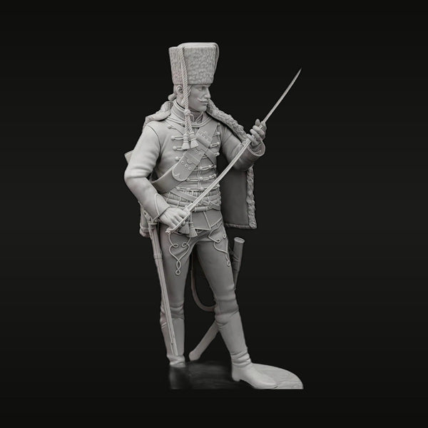Napoleonic Hussar Soldier Full Figure 75mm Resin Kit