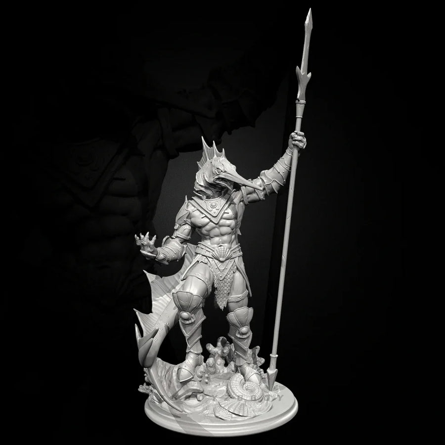 Fantasy Female Dragon Knight Warrior with Spear 38mm Resin Figure Kit - resin model view 2