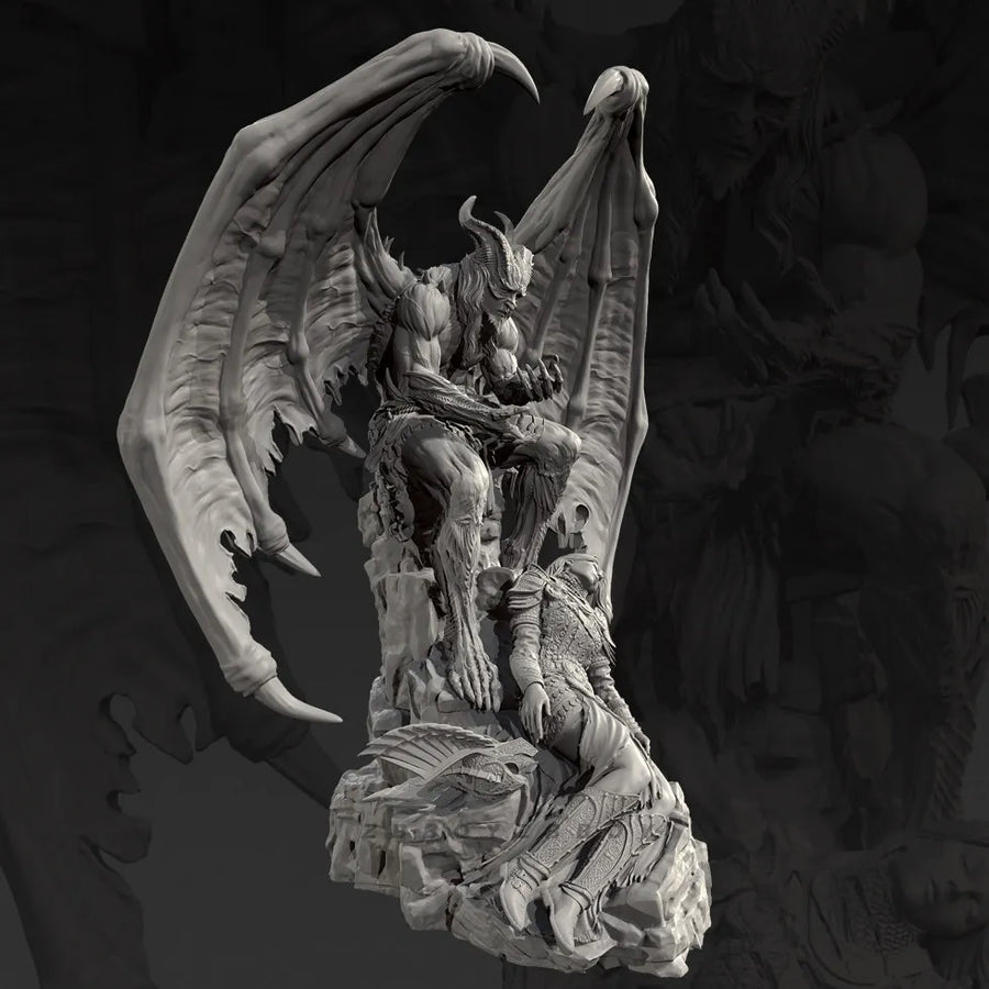 Overall Heights 75Mm 95Mm 115Mm the Pain of the Hell Demon King, Colorless Resin Soldier TD-7681/3D