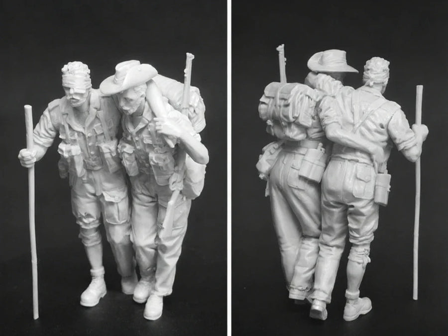 WWII British Infantry Two-Figure Marching Set 1/35 Resin Kit - unpainted resin model kit