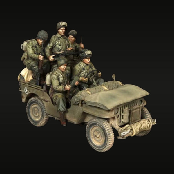 WWII US Army Jeep Soldiers 5-Figure Set 1/35 Resin Kit