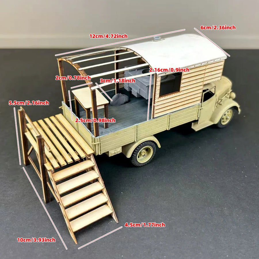 WWII Mobile Command Post Canvas Tent Diorama Set 1/35 Resin Kit - resin model view 3