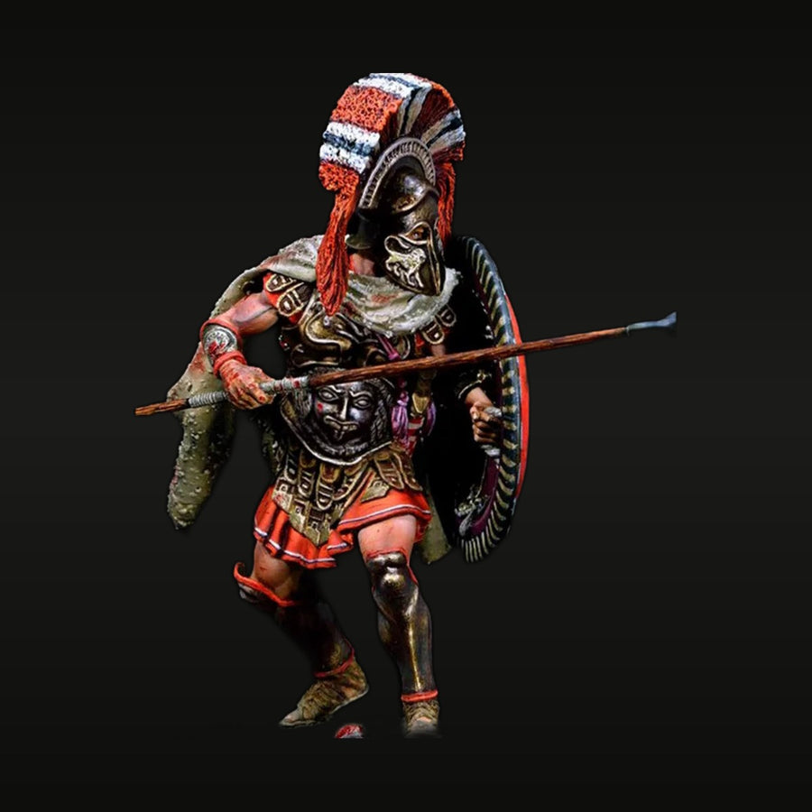 Ancient Greek Hoplite Warrior with Corinthian Helmet & Gorgoneion Cuirass 75mm Resin Figure Kit - unpainted resin model kit
