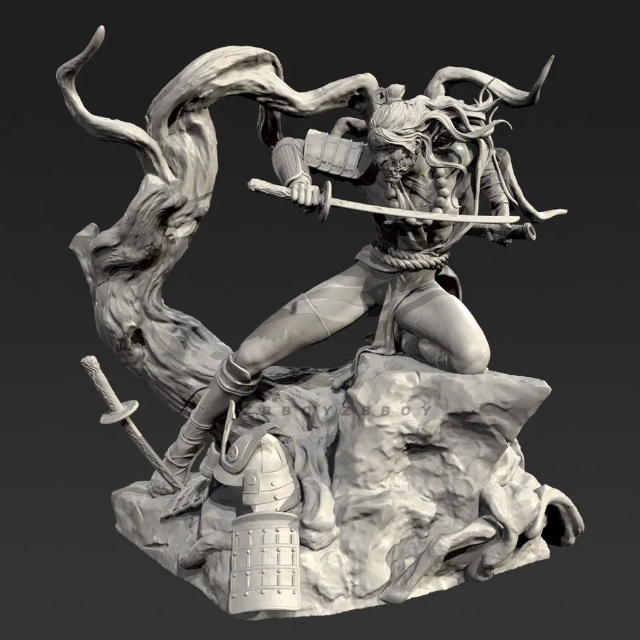 Fantasy Female Ninja Warrior Figure with Scimitar 55mm Resin Kit - resin model view 5