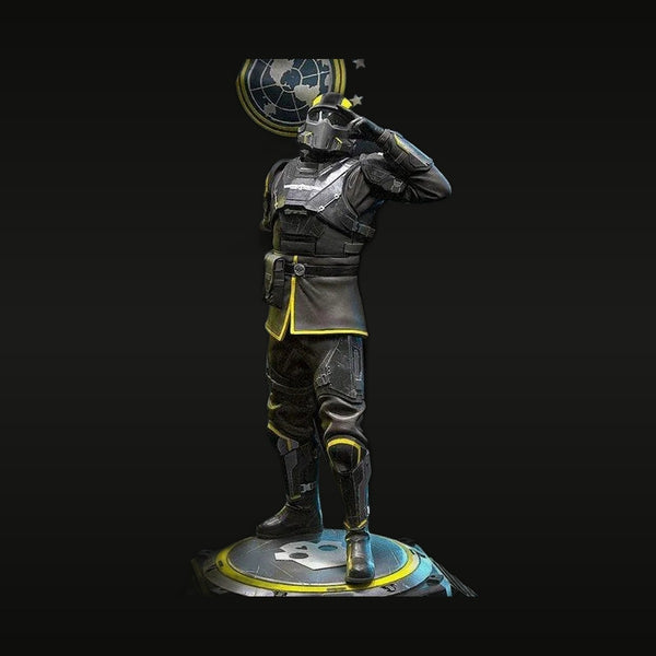 Sci-Fi Armored Soldier with Planetary Globe 1/24 Resin Bust Kit