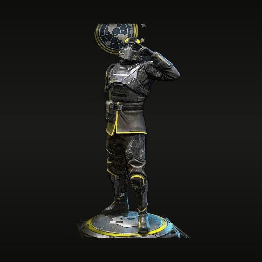 Sci-Fi Armored Soldier with Planetary Globe 1/24 Resin Bust Kit - unpainted resin model kit