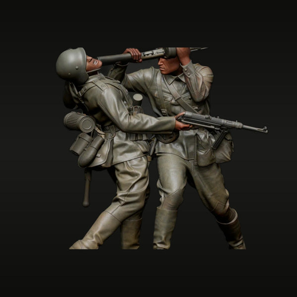 WWII American Infantry Bayonet Attack & Covering Fire 1/35 Resin Figure Set