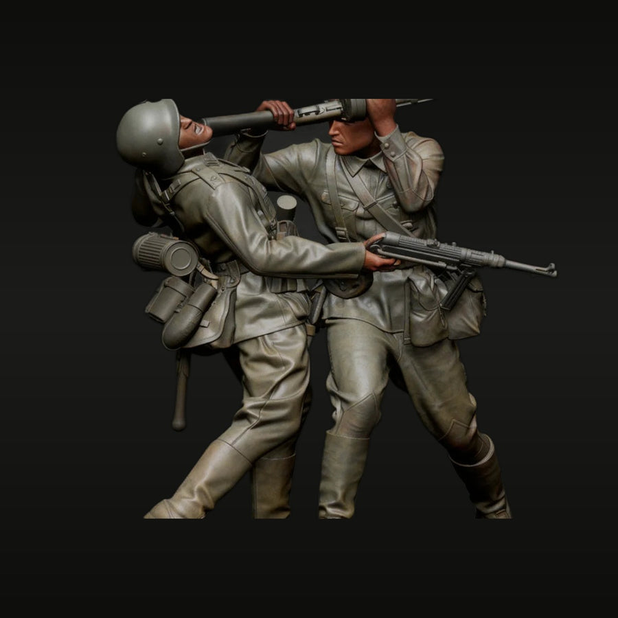 WWII American Infantry Bayonet Attack & Covering Fire 1/35 Resin Figure Set - unpainted resin model kit