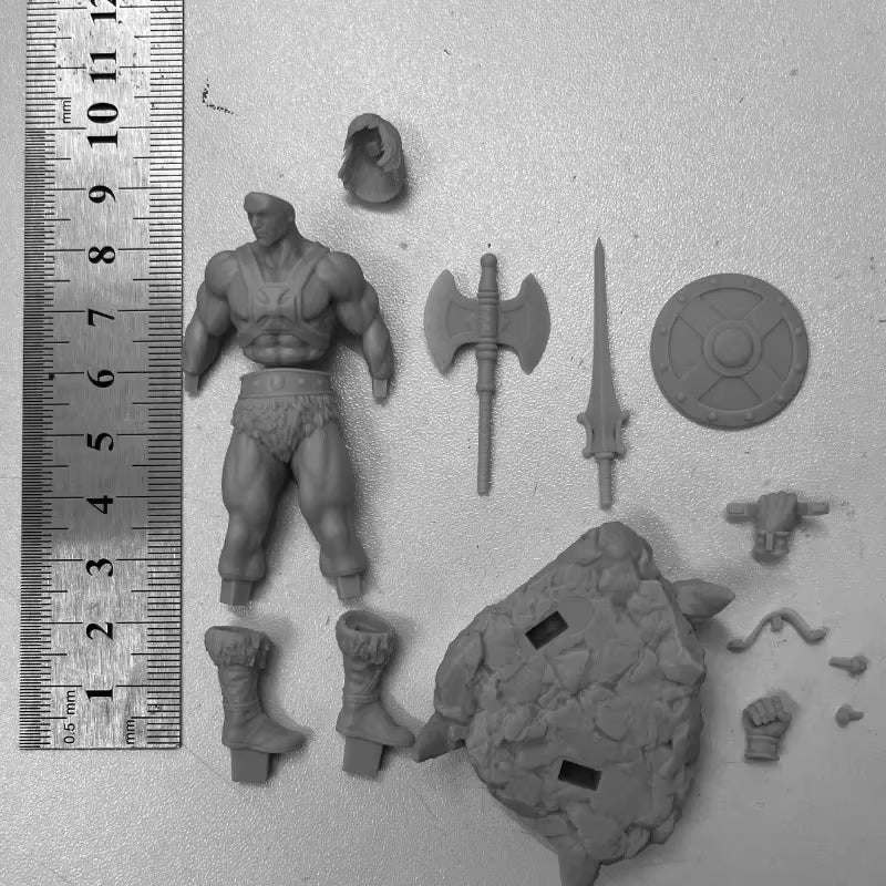 Barbarian Warrior with Axe & Shield 1/24 Resin Figure Kit - resin model view 5