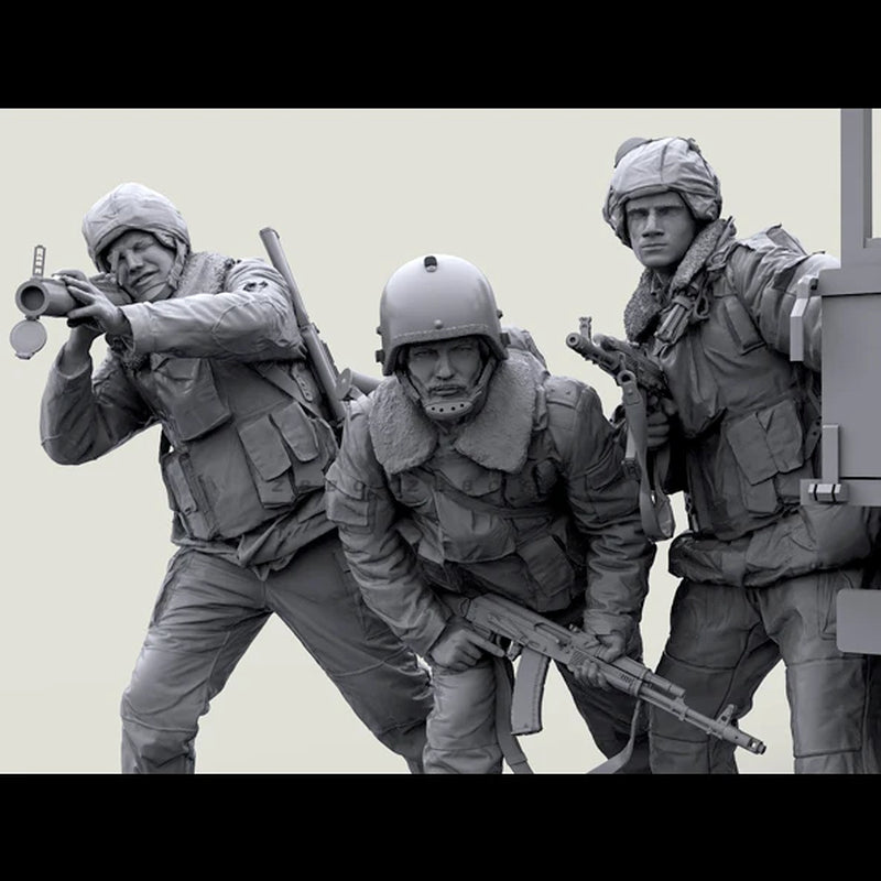WWII Soviet Infantry 3-Figure Set with Mosin-Nagant 1/35 Resin Kit - resin model view 2