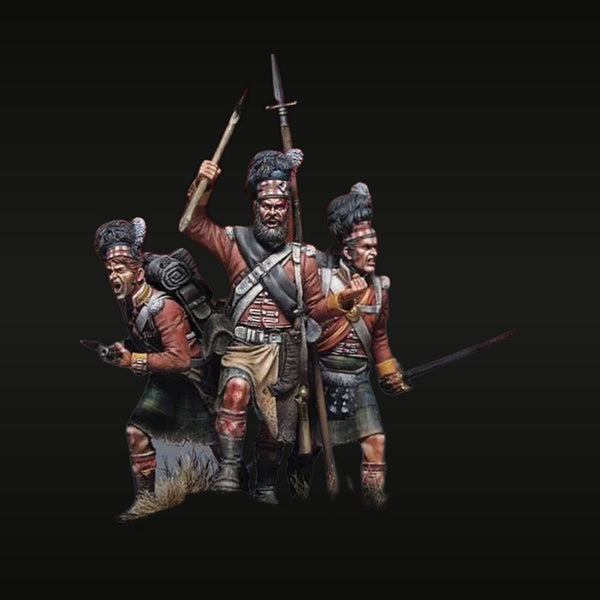 Ancient Celtic Warriors Set of 3 with Spears and Swords 54mm Resin Figure Kit