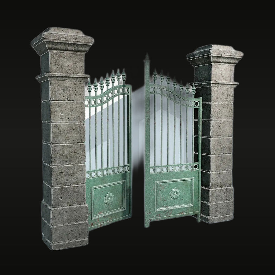 Wrought Iron Gate 02 1/35 Resin 3D Print Kit - unpainted resin model kit