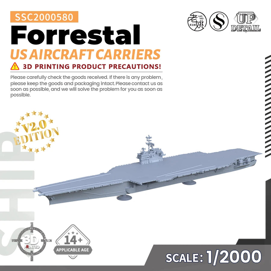 MRY-SFW SSC580 1/2000 1/3000 Military Model Kit USN Forrestal Aircraft Carriers Full Hull