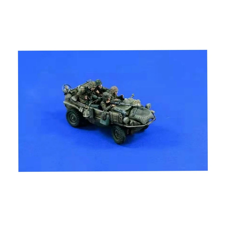 WWII German Infantry Kübelwagen with MG34 Gunner 1/35 Resin Diorama Kit - unpainted resin model kit