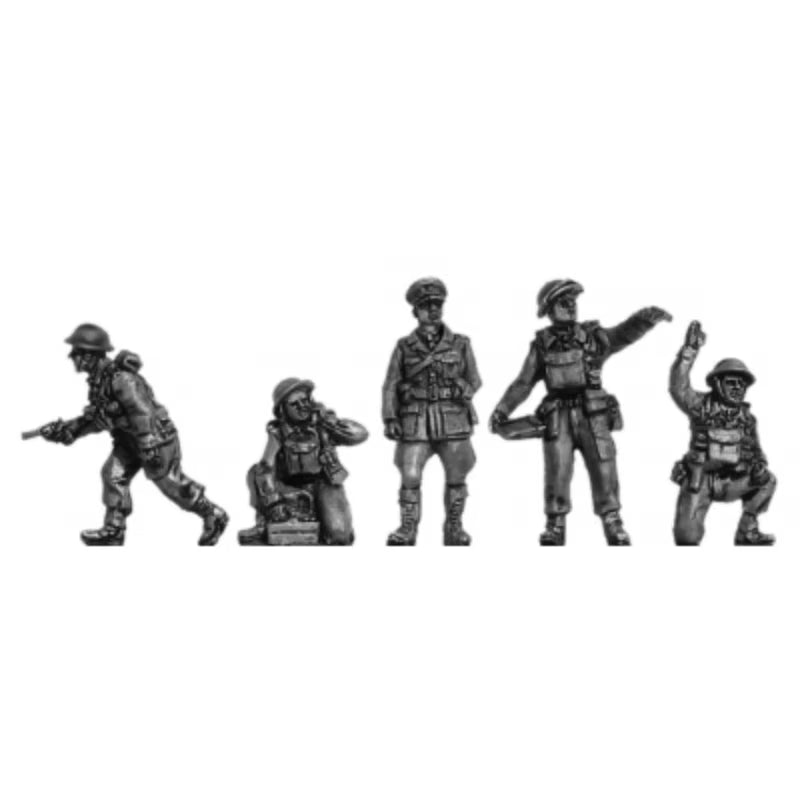 1/72 Resin Figure Model Kit British Army BEF Infantry Command 5 People Micro Scene Layout Unassembled and Unpainted DIY Toy