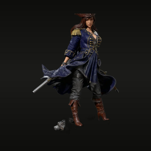 Female Pirate Captain with Ornate Axe 38mm Resin Figure Kit