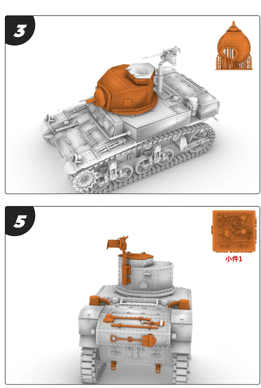 WWII T-35 Soviet Heavy Multi-Turret Tank 1/56 Resin Vehicle Kit - resin model view 2