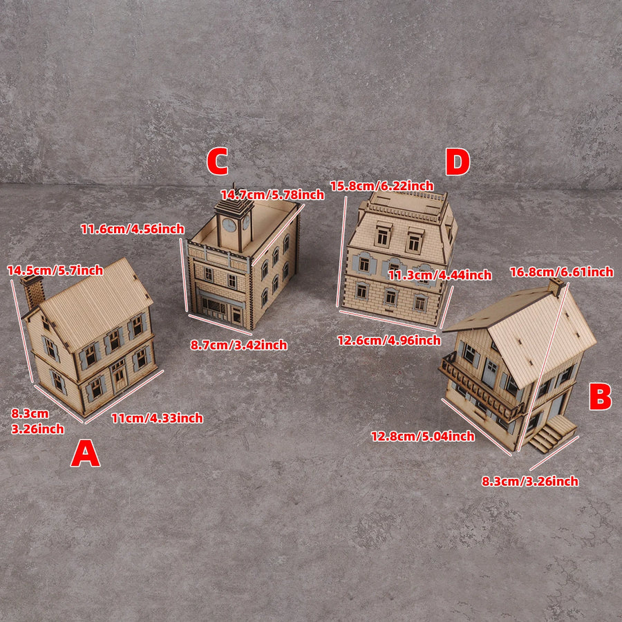 Assembly Architectural Model Sand Table Bell Tower Clock Tower Belfry Europe Building House Shop Diorama Scale Model Kit 1/72