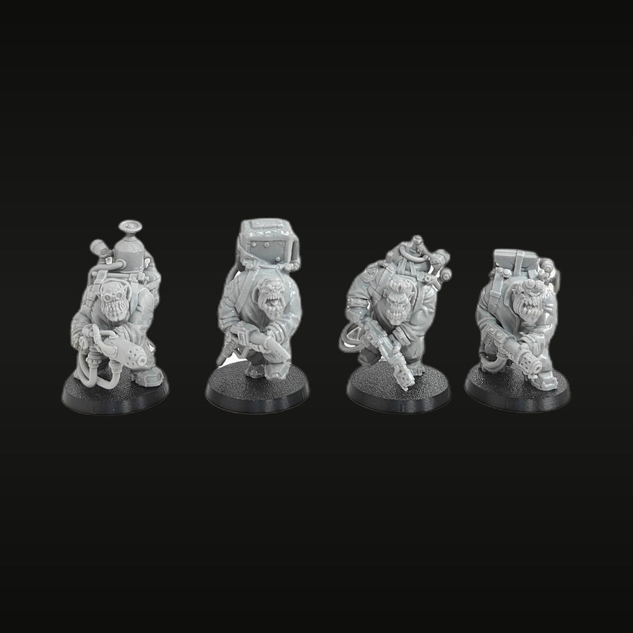 Fantasy Orc Warriors Four-Figure Set 32mm Resin Kit - unpainted resin model kit