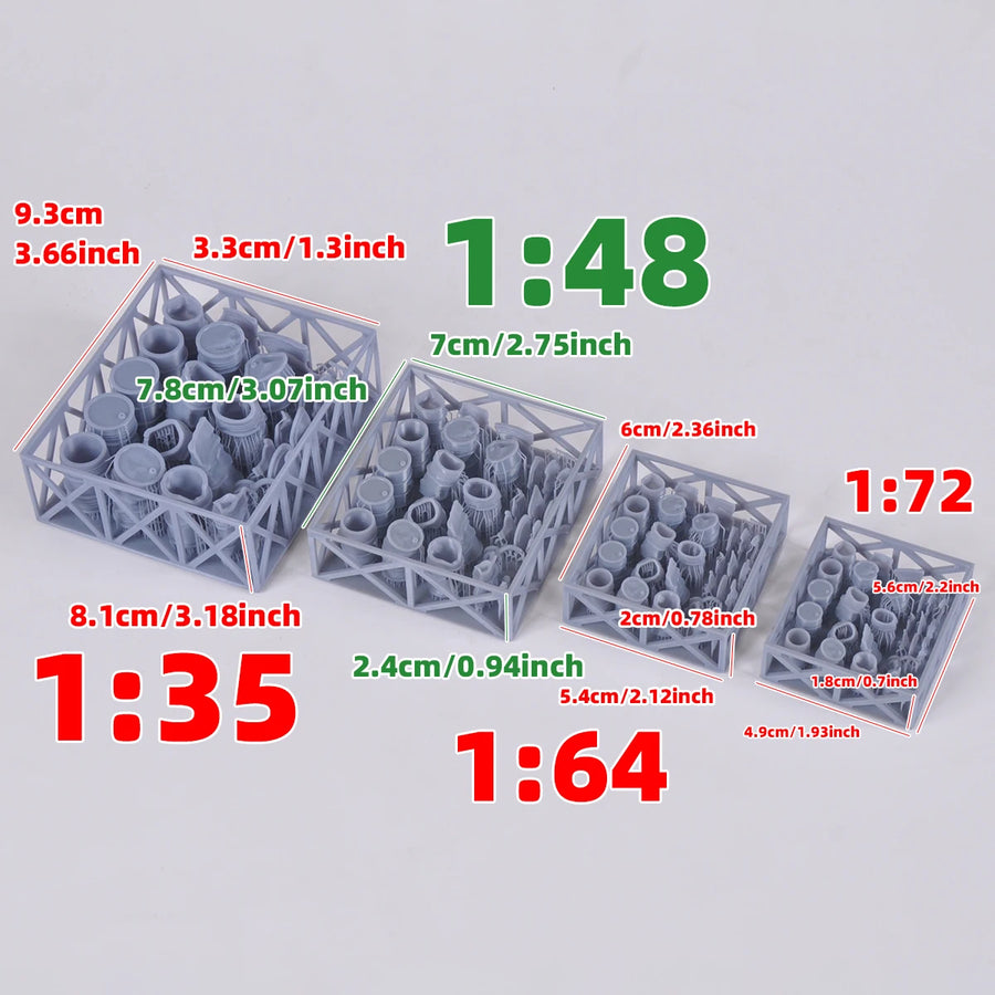1/35 Scale Model Kit Building Oil Drum Oil Tank Oil Can Sand Table Diorama Models Suits for Car Tank Armored Vehicle Airplane