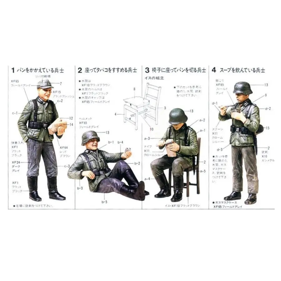 WWII German Wehrmacht Infantry at Rest 1/35 Resin Figure Set (4 Figures) - resin model view 5