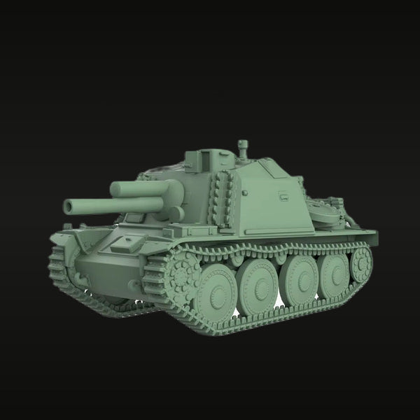 WWII Swedish SAV m/43 Self-Propelled Gun 105mm 1/72 Resin Vehicle Kit