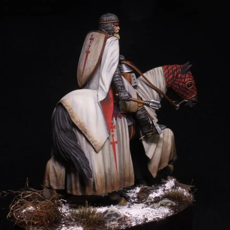 1/32 Scale Resin Figure Assembled Model Kit History Hobby Miniature Horse Knight Unassembled and Unpainted