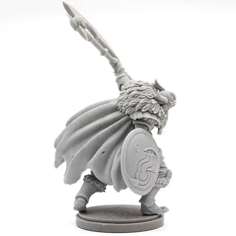 Fantasy Dwarf Warrior Zachary with Ornate Sword 28mm Resin Figure Kit - resin model view 2